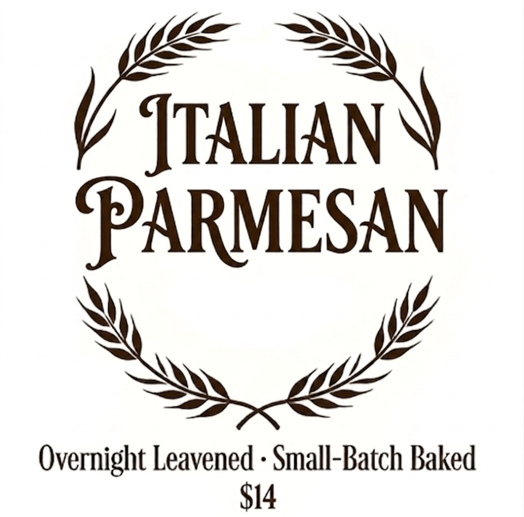 Italian Parmesan Sourdough boule loaf. 
Cost $14.00